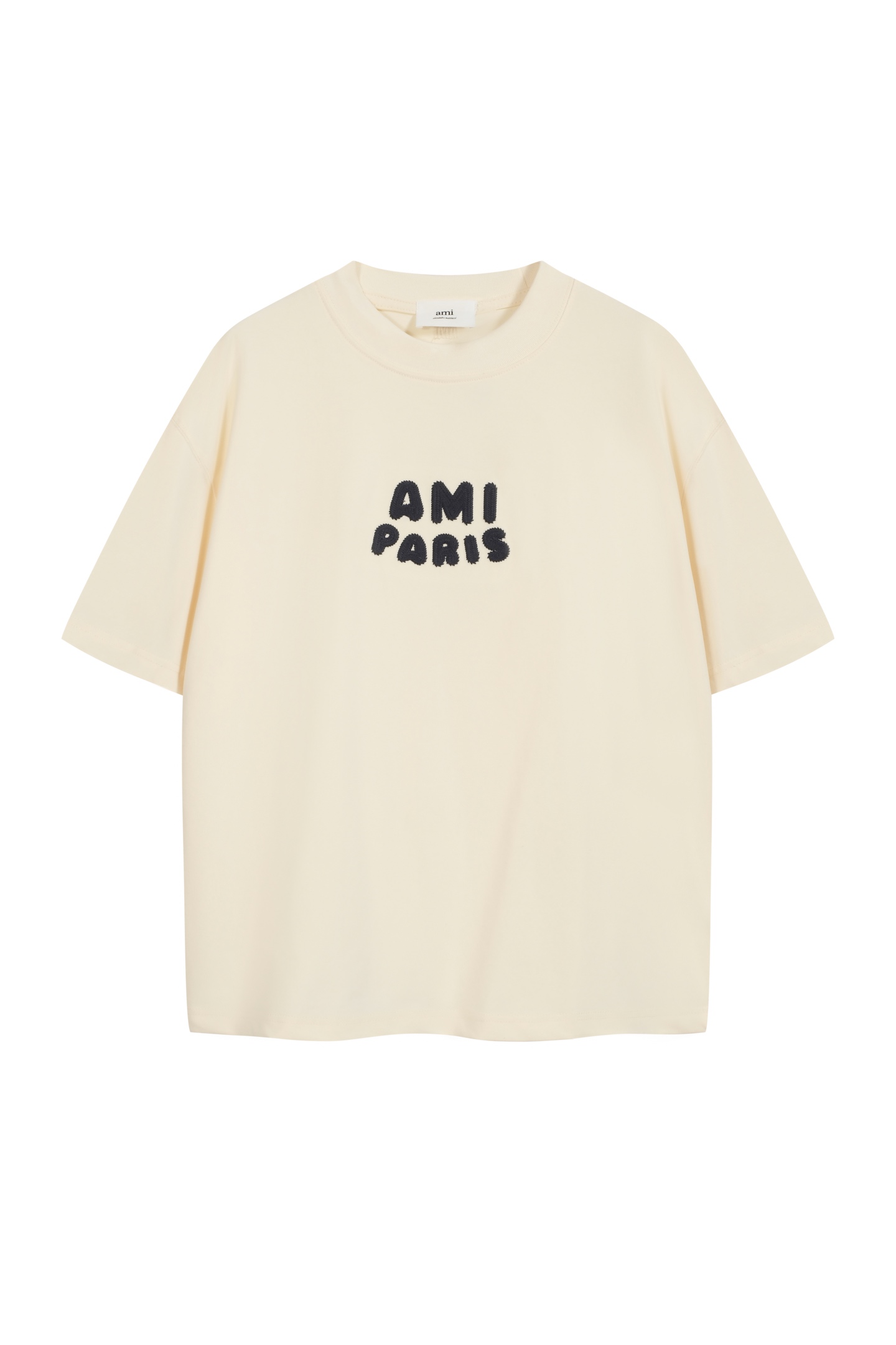 En stock ❤️‍🔥 A9001#AMI estilo minimalista, camiseta de manga corta con letras y logo de corazón bordado en hilo grues…