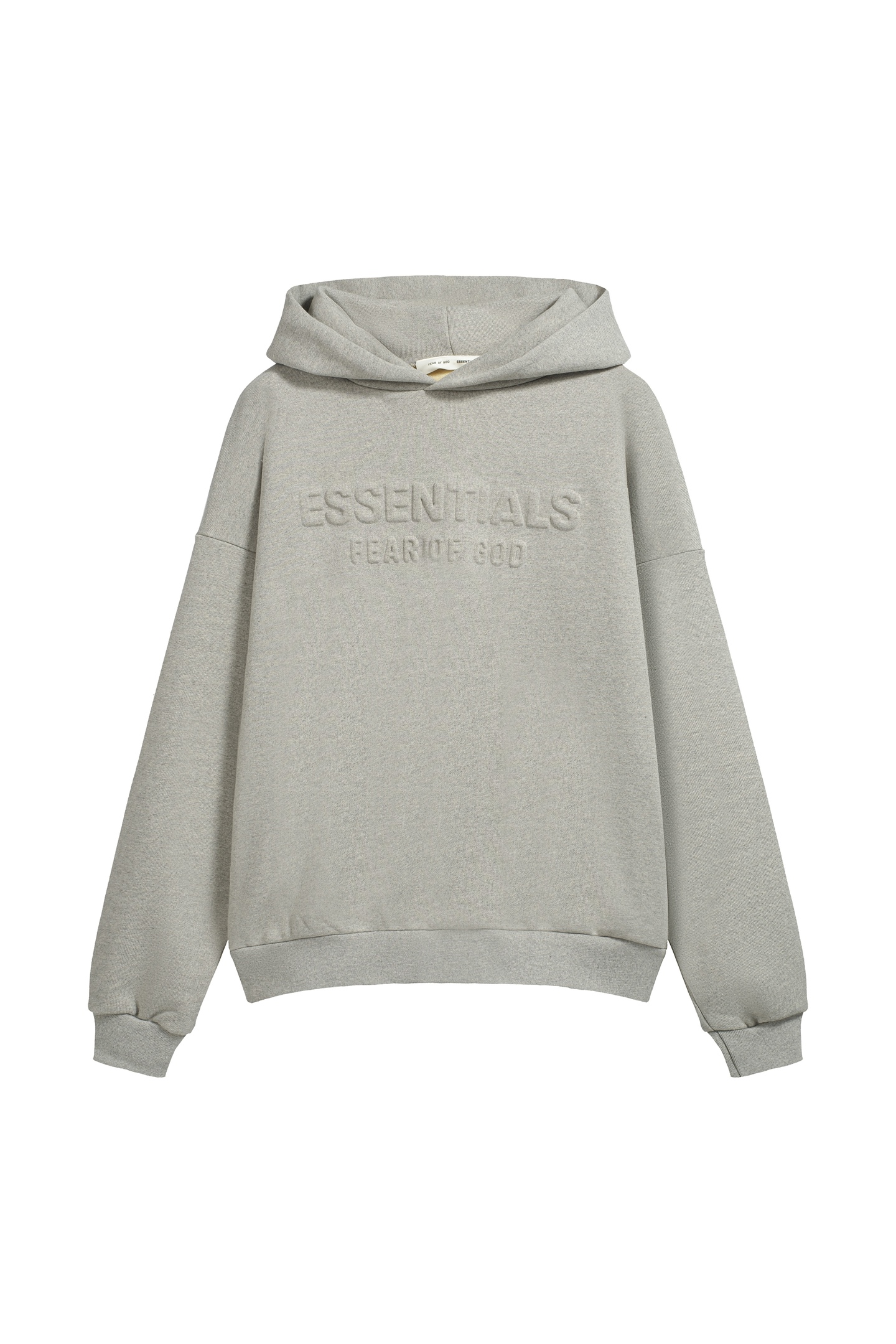 Gris trigo oscuro en stock🧨 6702#FO ESS sudadera con capucha logo letras en relieve 3D, gris trigo oscuro, n…