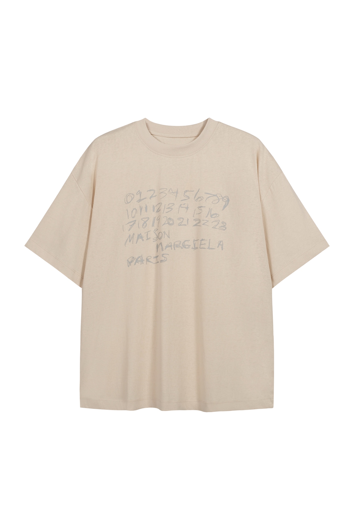 Beige, in stock all sizes 🚨🚨 8094#M6 graffiti digital letter print short sleeve t-shirt, black, beige, sizes 46, 48, …