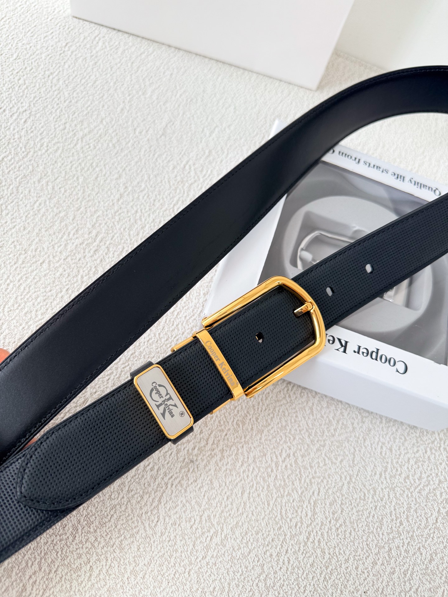 Cooper Kelvina Reversible Leather Belt with Gold Buckle,Adjustable for Men 6 i1746353945172 863 0 4