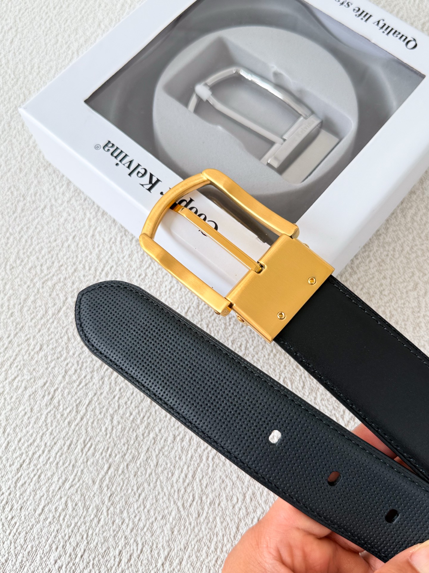 Cooper Kelvina Reversible Leather Belt with Gold Buckle,Adjustable for Men 9 i1746353948703 456 0 7