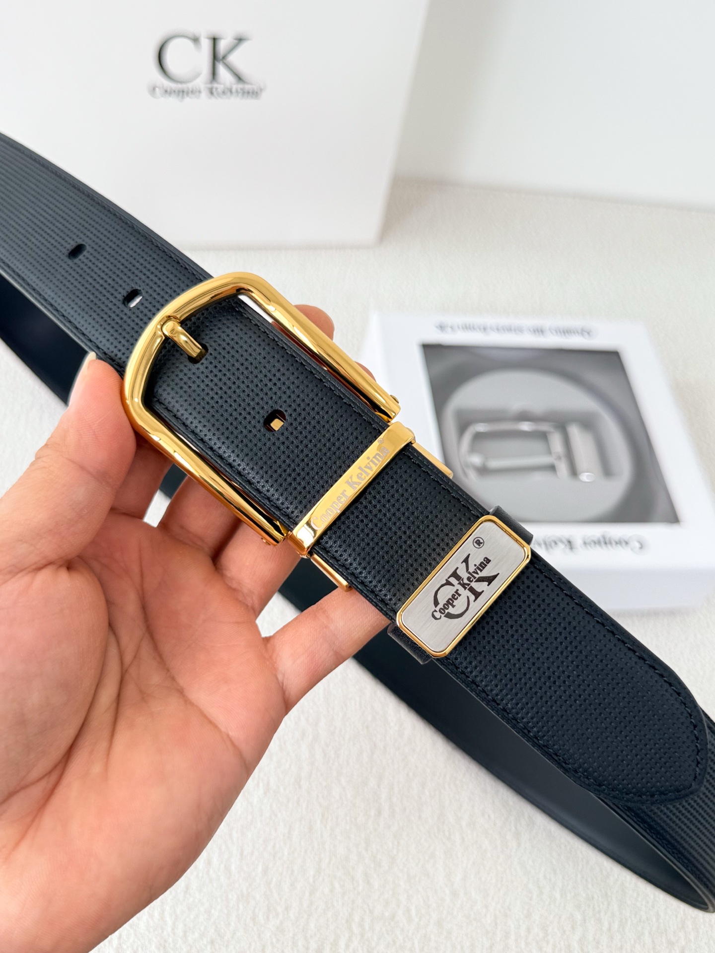 Cooper Kelvina Reversible Leather Belt with Gold Buckle,Adjustable for Men 7 i1746353948713 3595 0 5