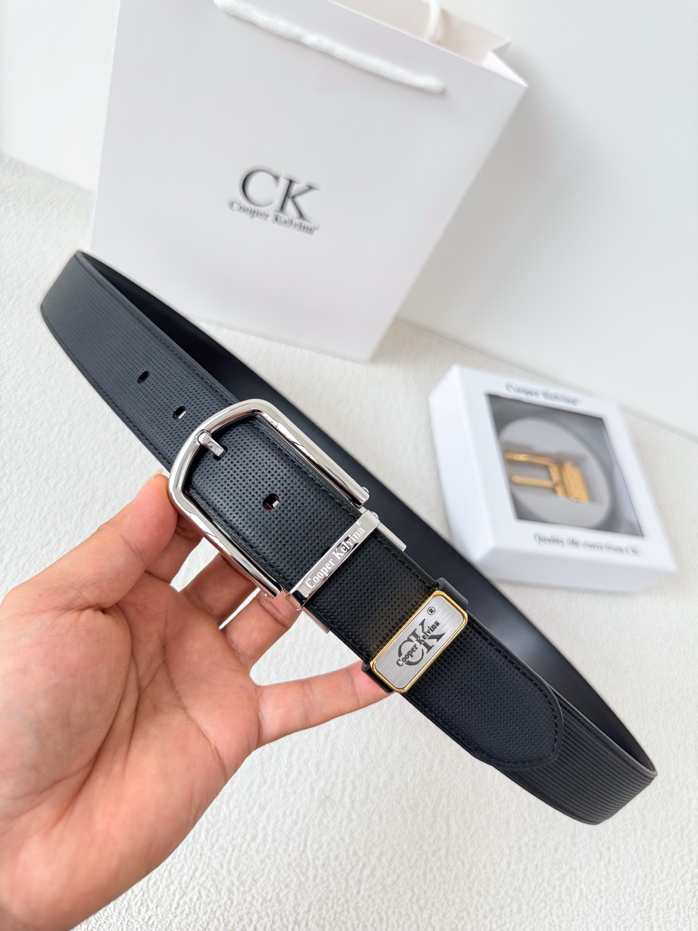 Cooper Kelvina Reversible Leather Belt for Men with Stainless Steel Buckle 5 i1746354030951 2911 0 3