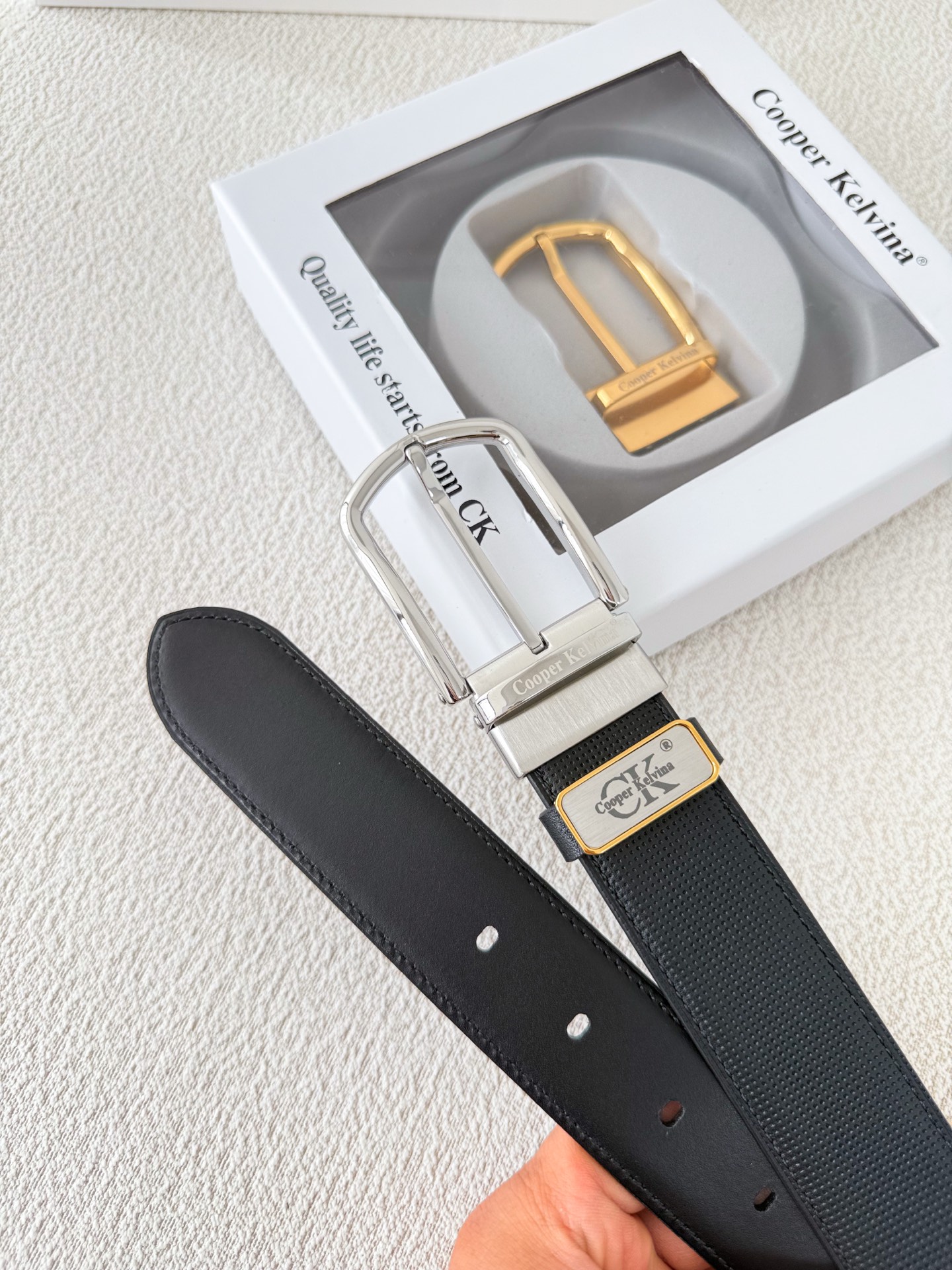 Cooper Kelvina Reversible Leather Belt for Men with Stainless Steel Buckle 10 i1746354031046 3776 0 8