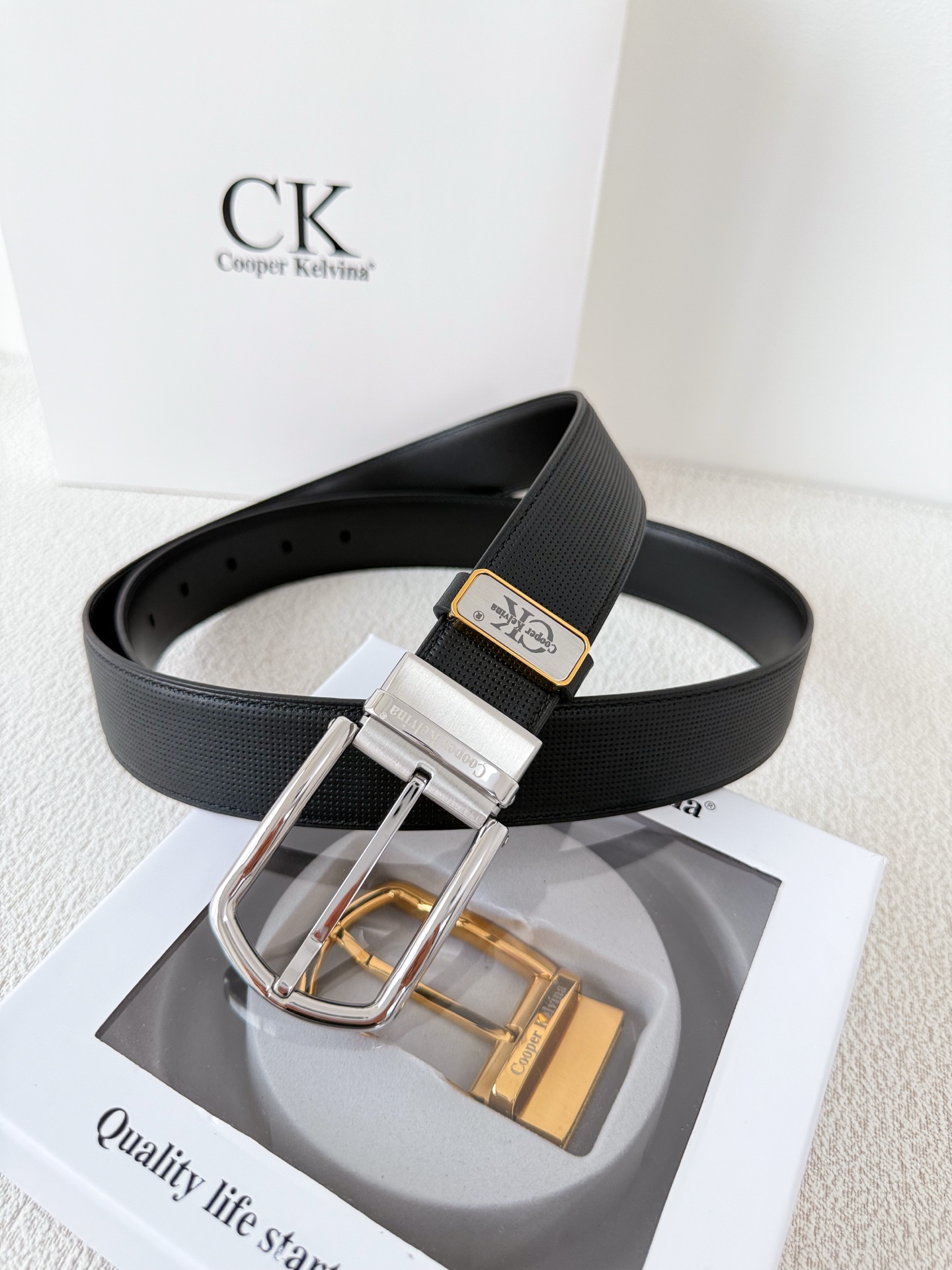Cooper Kelvina Reversible Leather Belt for Men with Stainless Steel Buckle 2 i1746354034720 112 0 0