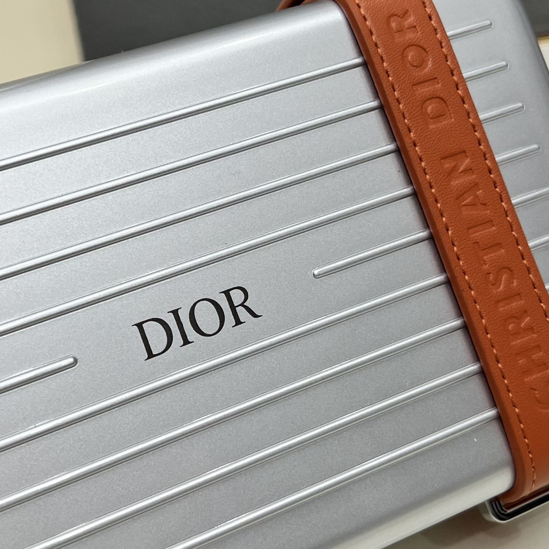 Dior Rimowa Silver and Brown 13x20x6cm crossbody