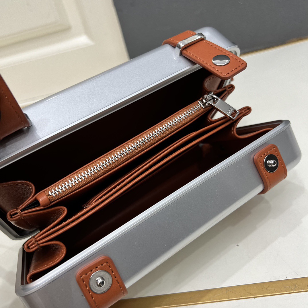 Dior Rimowa Silver and Brown 13x20x6cm crossbody