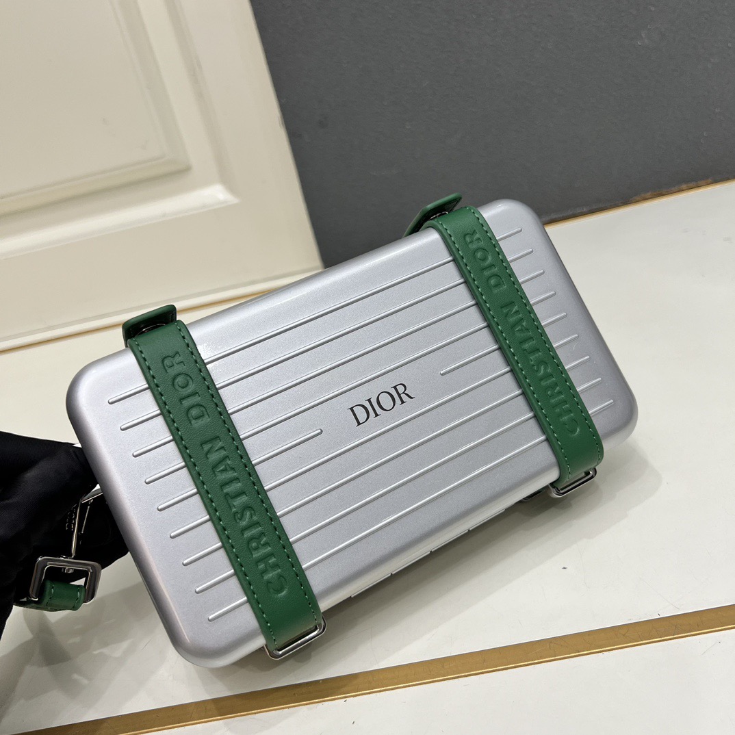 Dior 1A927 Silver Green 13 20 6cm messenger