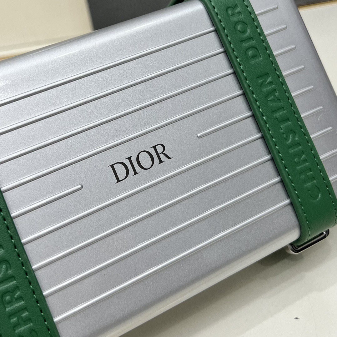Dior Rimowa Messenger Silver and Green 13.20.6cm crossbody
