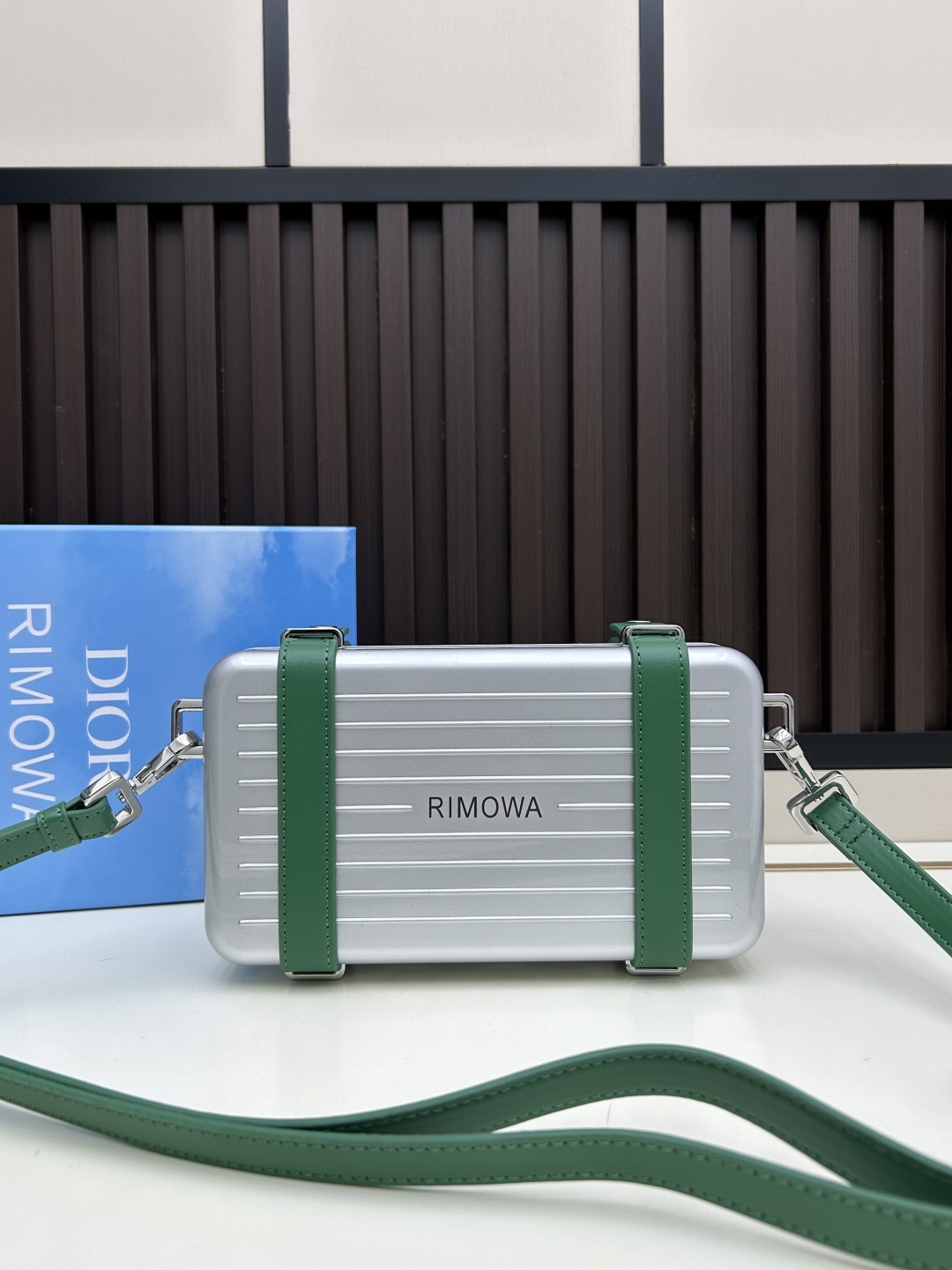 Dior Personal Clutch Silver Green Standard crossbody