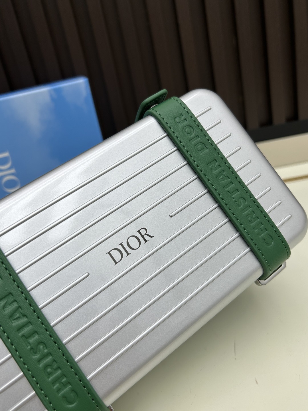 Dior Personal Clutch Silver Green Standard crossbody