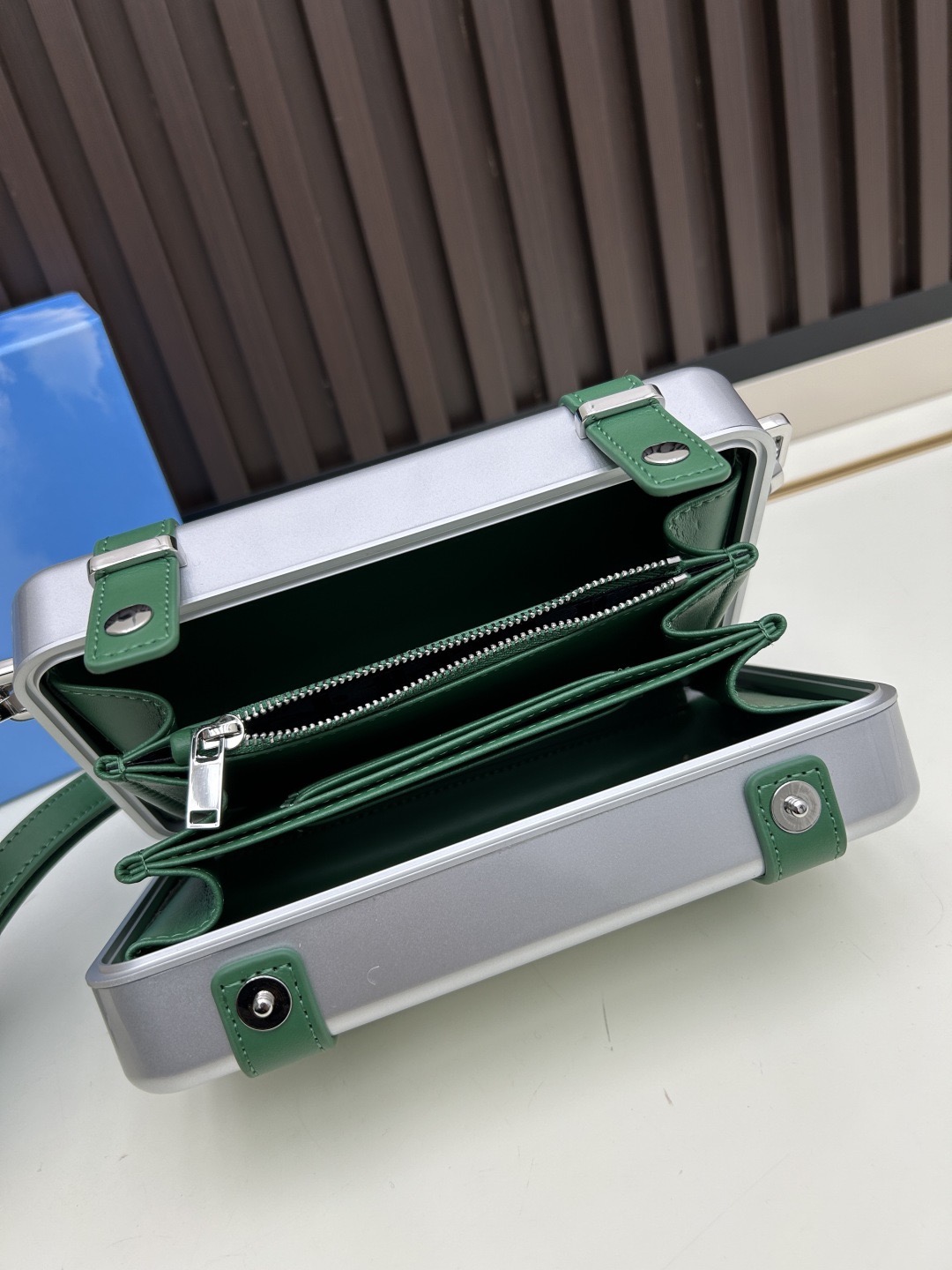 Dior Personal Clutch Silver Green Standard crossbody