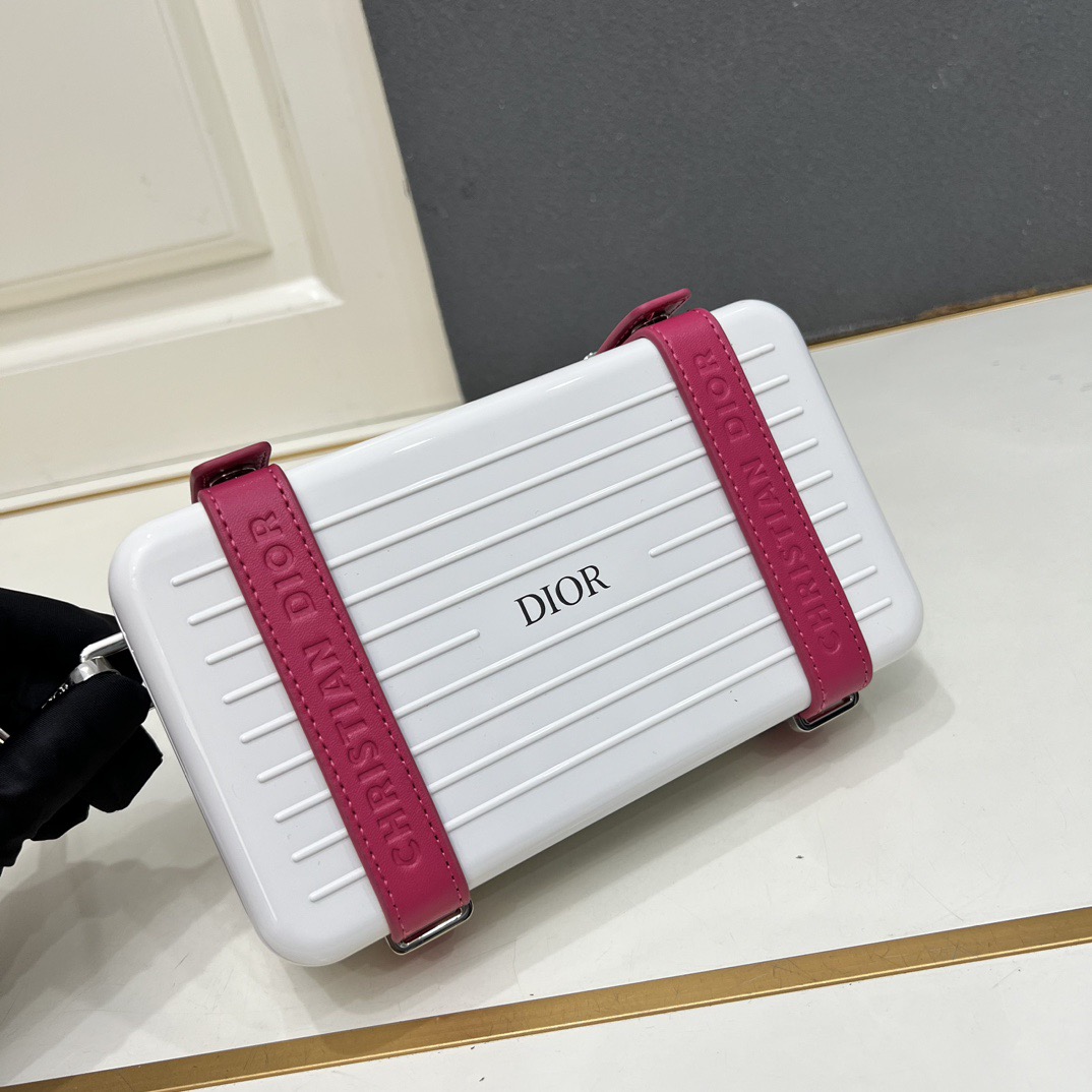Dior x Rimowa 1A927 White/Pink 13x20x6cm crossbody