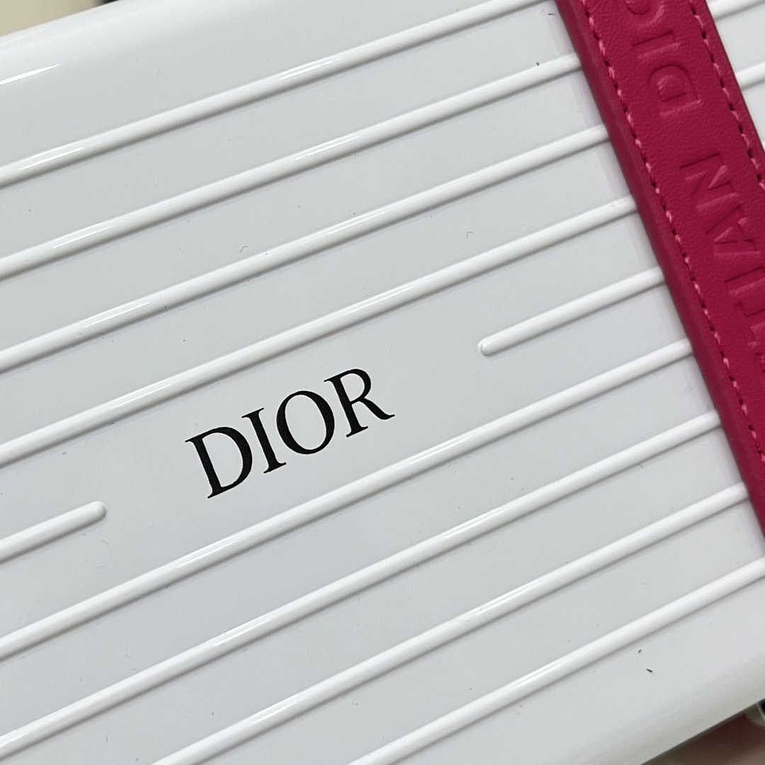 Dior Rimowa Personal Clutch White and Pink 20x13x6cm crossbody