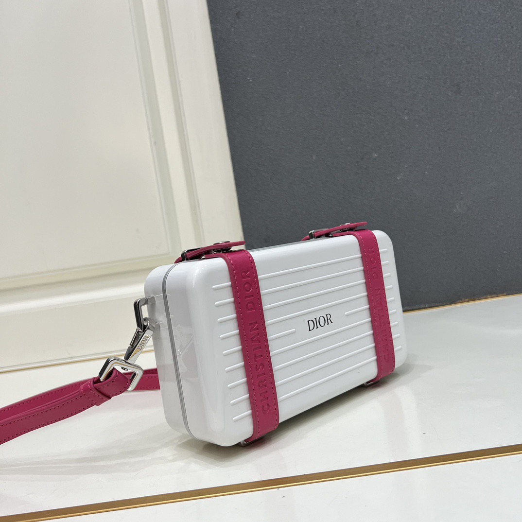 Dior x Rimowa 1A927 White Pink 13x20x6cm crossbody