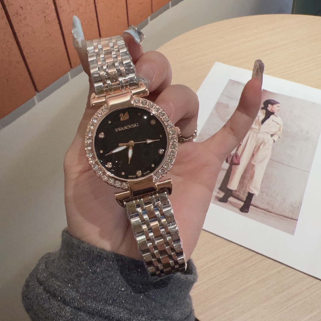 Stylish Women’s Wristwatch: Small Swan Design, Comfortable, Steel Belts, 32mm Perfect Fit - 图片 2
