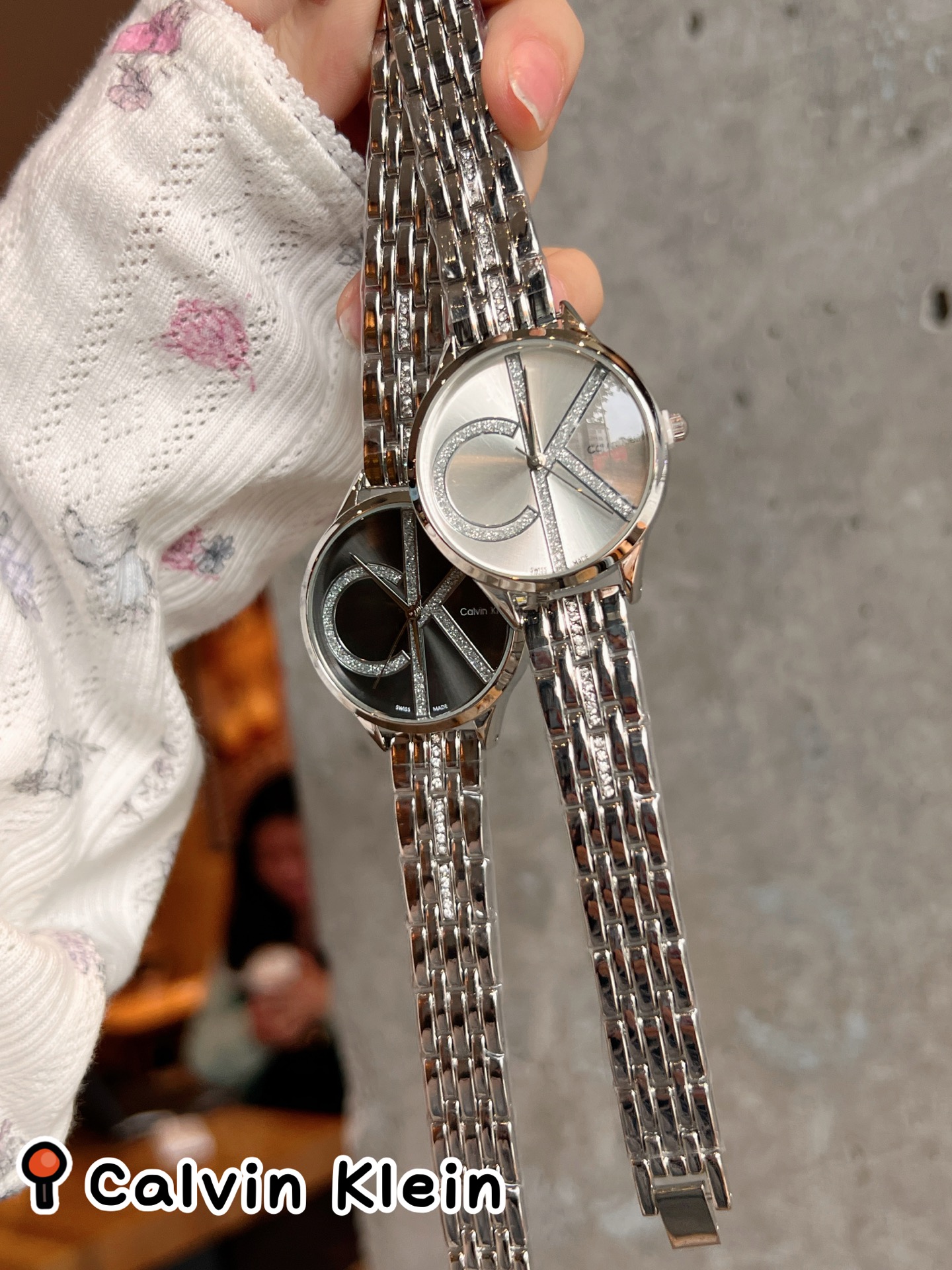 Calvin Klein Women's Bracelet Watch with Rhinestone CK Logo, Stainless Steel