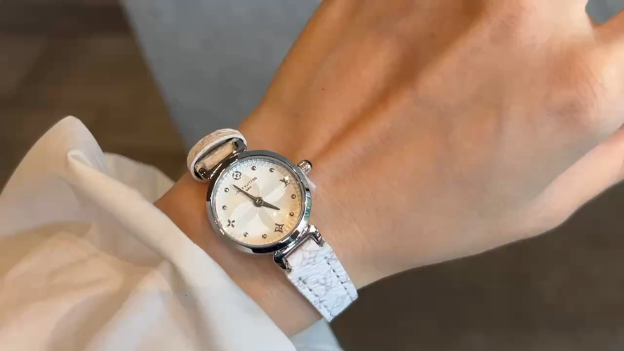 Louis Vuitton Tambour Moon White Watch, 22mm - Quartz Movement 1 Louis Vuitton Tambour Moon White Watch, 22mm - Quartz Movement