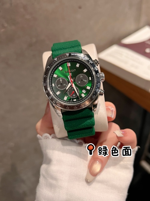 Seiko Men's Green Dial Stainless Steel Watch with Rubber Band 1 Seiko Men's Green Dial Stainless Steel Watch with Rubber Band