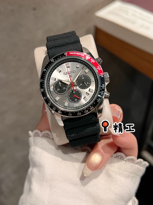 SEIKO Men's Chronograph Watch, Stainless Steel Case, Rubber Band 1 SEIKO Men's Chronograph Watch, Stainless Steel Case, Rubber Band