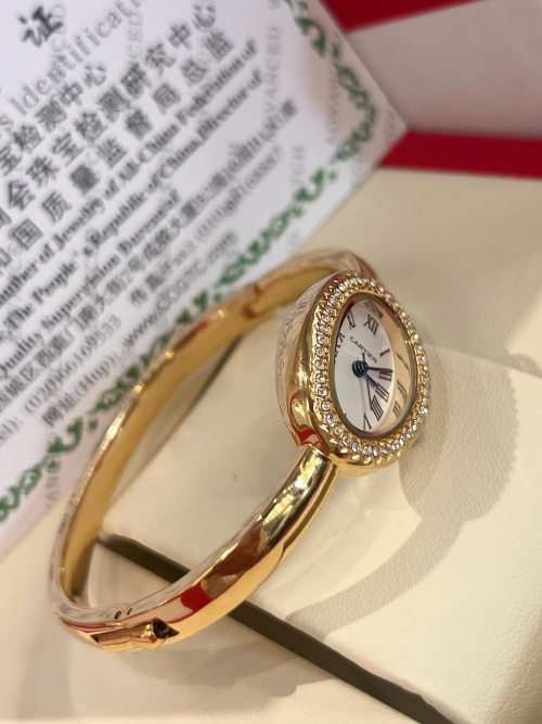 Cartier Baignoire Gold Bangle Watch with Diamond Accents 1 Cartier Baignoire Gold Bangle Watch with Diamond Accents