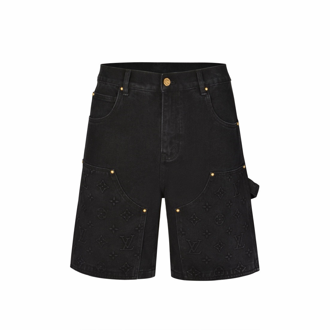 P125 N.º de modelo: 【M2381】 LOUIS VUITTON SS26 Pantalones cortos de mezclilla rectos con logo clásico de vinilo, unisex…