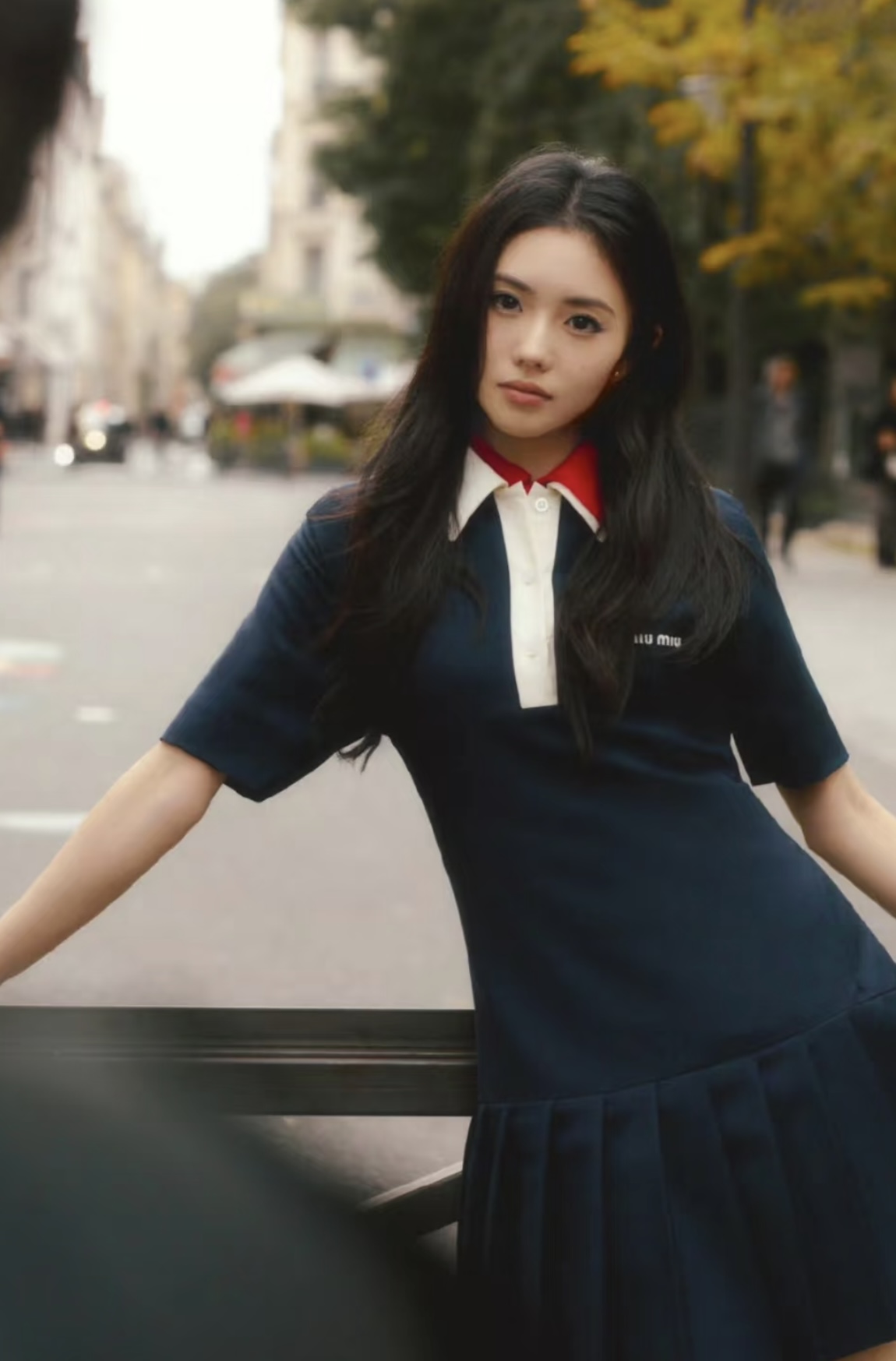 NO:297164,[Love] New [Love]!  Latest MIU 25NEW alphabet embroidered lapel pleated POLO dress. Size SML., miumiu, skirts, alexander wang19860909[爱心]新款[爱心]！最新MIU 25NEW 字母刺绣翻领百褶POLO连衣裙.尺码SML.,,miumiu,skirts,alexander wang,Women's clothing