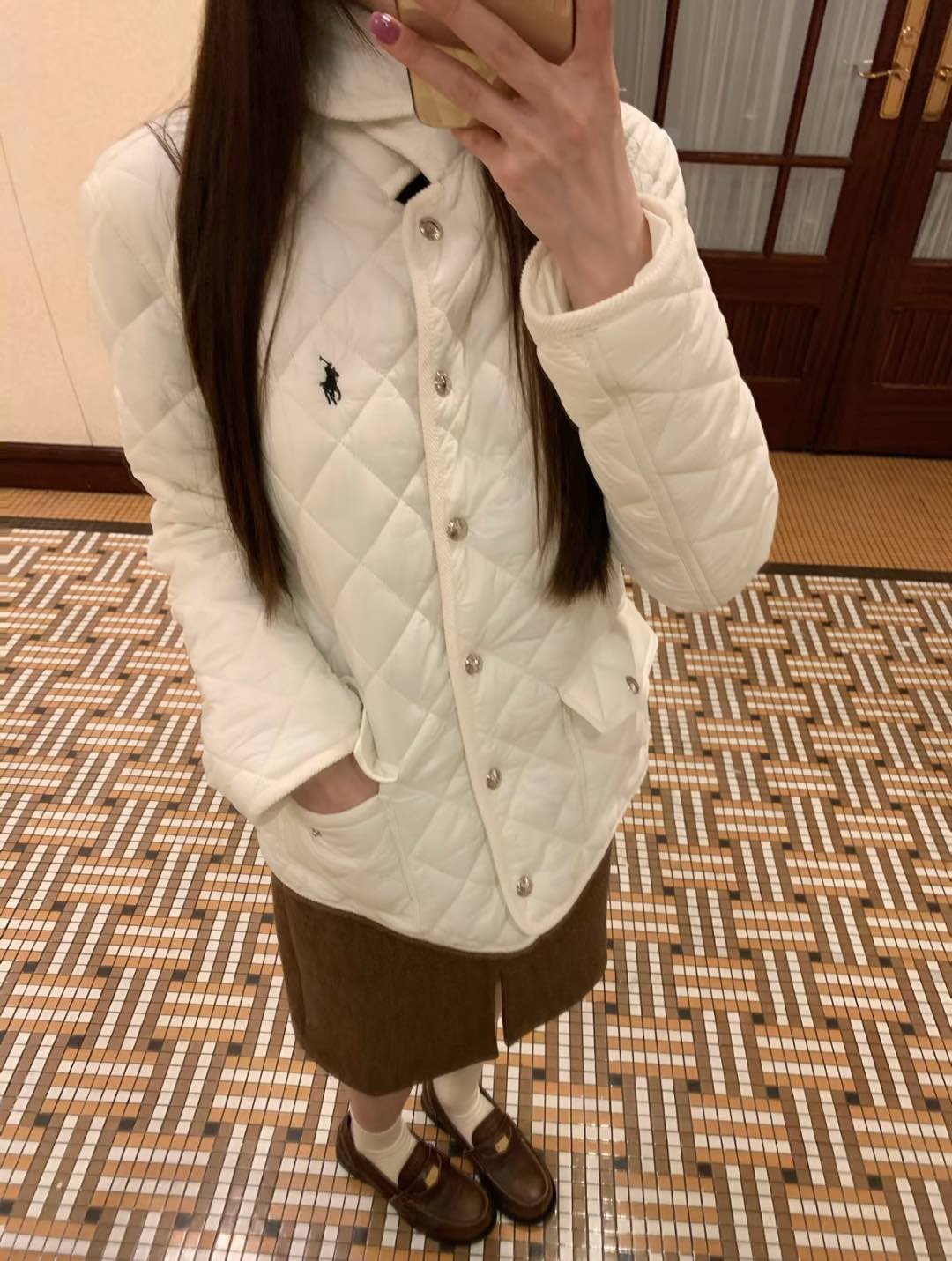 NO:297146,[Love] New [Love]!  Latest RL 25NEW Pony embroidered diamond pattern cotton jacket. Color green and white. Size SML., alexander wang19860909[爱心]新款[爱心]！最新RL 25NEW 小马刺绣菱格纹间棉棉服.颜色绿、白.尺码SML.,,alexander wang,Women's clothing