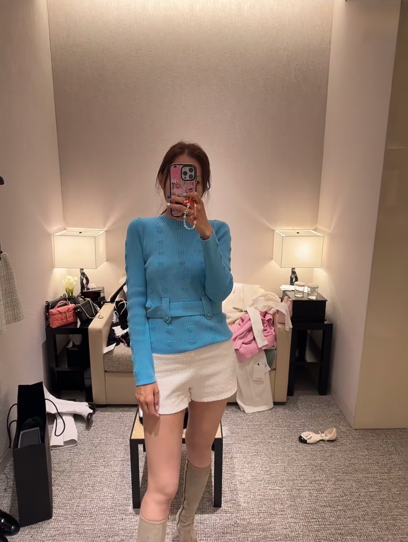 NO:309898,[Love] New [Love]!  Latest CH 25NEW jacquard belt knit top. Color blue, white, dark blue. Size SML.,,alexander wang19860909[爱心]新款[爱心]！最新CH 25NEW 提花腰带针织上衣.颜色彩蓝、白、深蓝.尺码SML.,,alexander wang,Women's clothing