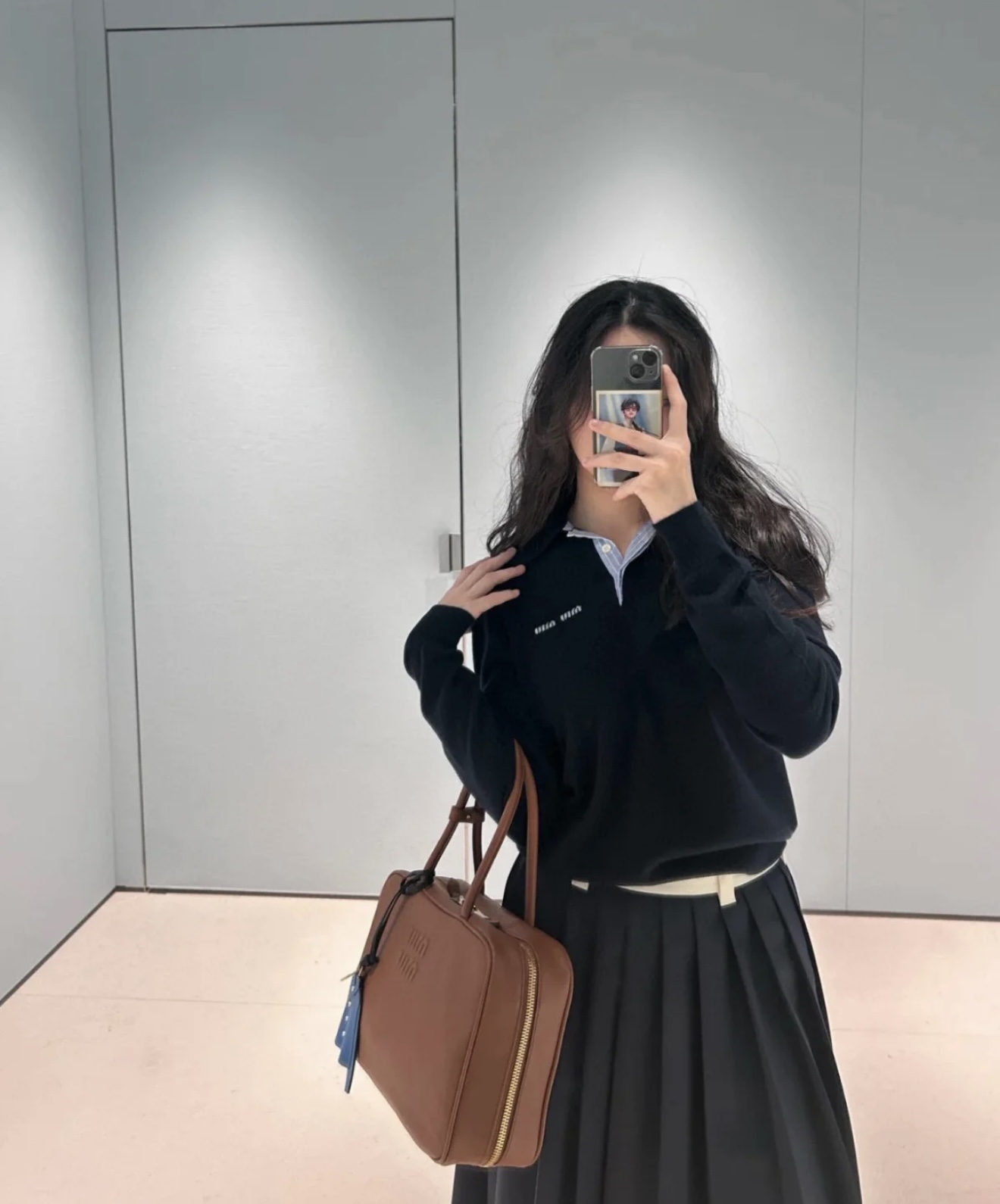 NO:307731,[Love] New [Love]!  Latest MIU 25NEW Fake Two-Piece Shirt POLO Knitted Sweater. Size SM, miumiu,shirts,alexander wang19860909[爱心]新款[爱心]！最新MIU 25NEW 假两件衬衫POLO针织衫.尺码SM,,miumiu,shirts,alexander wang,Women's clothing