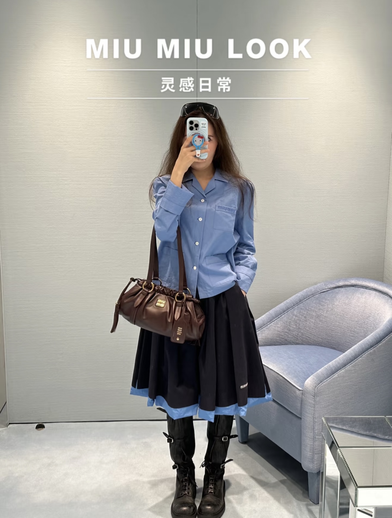 NO:316308,[Love] New [Love]!  Latest MIU 25NEW Blue Pocket Embroidered Casual Shirts. Size SML., miumiu,shirts,alexander wang19860909[爱心]新款[爱心]！最新MIU 25NEW 蓝色口袋刺绣休闲衬衫.尺码SML.,,miumiu,shirts,alexander wang,Women's clothing