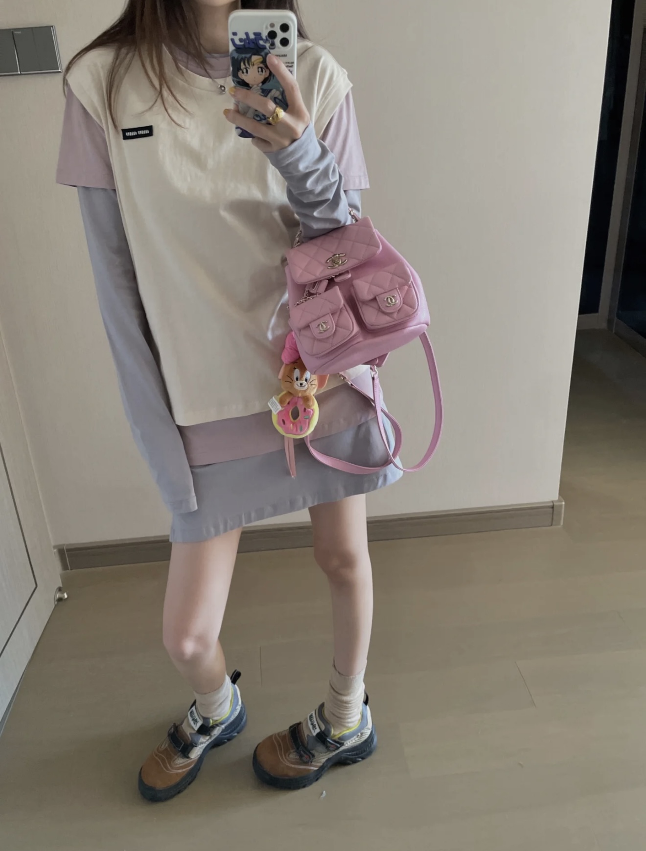 NO:308827,[Love] New [Love]!  Latest MIU 25NEW three-piece layered T-shirt. Color purple pink, blue and green. Size SML.,,miumiu,tees, t-shirt,alexander wang19860909[爱心]新款[爱心]！最新MIU 25NEW 三件套叠穿T恤.颜色紫粉、蓝绿.尺码SML.,,miumiu,tees，t-shirt,alexander wang,Women's clothing