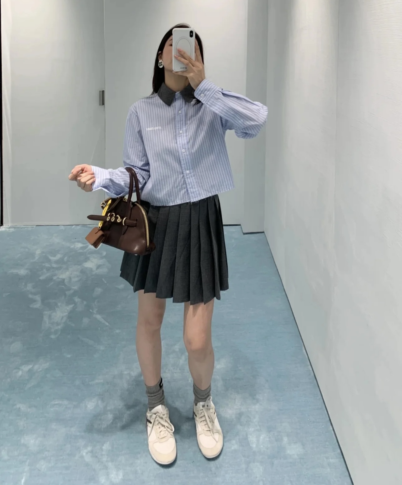 NO:308818,[Love] New [Love]!  Latest MIU 25NEW Striped POLO Collar Shirt. Size SML., miumiu,shirts,alexander wang19860909[爱心]新款[爱心]！最新MIU 25NEW 条纹POLO领衬衫.尺码SML.,,miumiu,shirts,alexander wang,Women's clothing