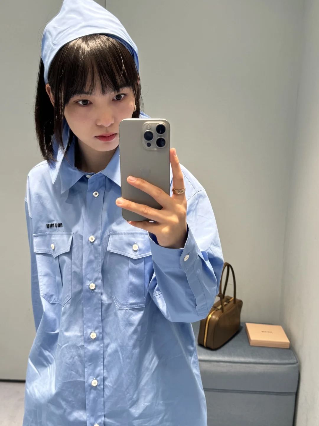 NO:318176,[Love] New [Love]!  Latest MIU 25NEW Blue Scout Streamer Shirt (Removable). Size SML.,,miumiu,shirts,alexander wang19860909[爱心]新款[爱心]！最新MIU 25NEW 蓝色童子军飘带衬衫（可拆卸）.尺码SML.,,miumiu,shirts,alexander wang,Women's clothing