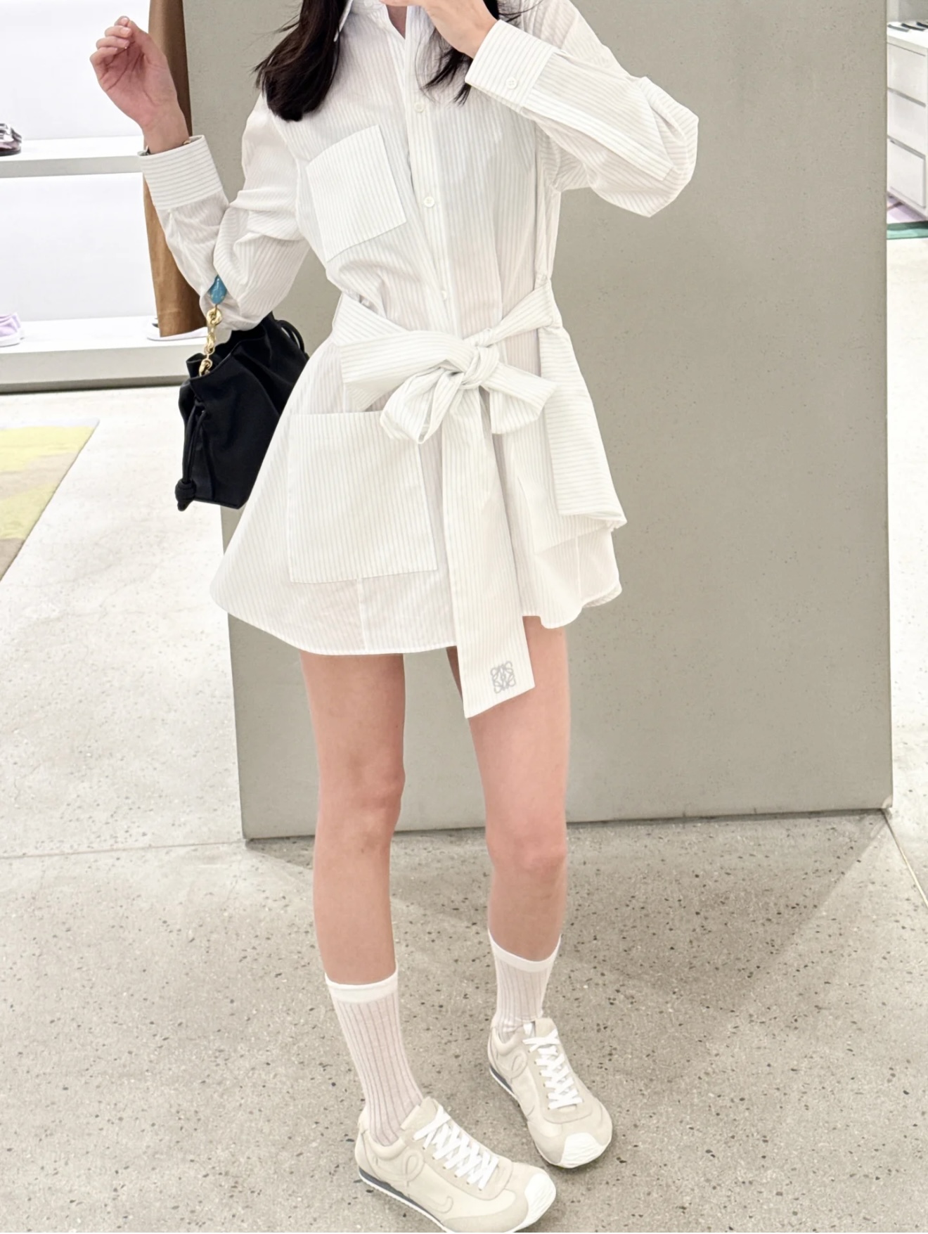 NO:319523,[Love] New [Love]!  Latest LOE 25NEW Striped Streamer Shirt Dress. Size SML., loewe, skirts, shirts, alexander wang19860909[爱心]新款[爱心]！最新LOE 25NEW 条纹飘带衬衫连衣裙.尺码SML.,,loewe,skirts,shirts,alexander wang,Women's clothing