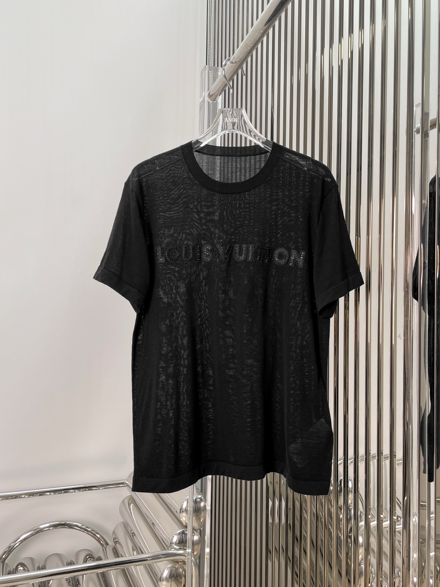 NO:333155,[Love] New [Love]!  Latest L 25NEW alphabet embroidered knitted short-sleeved top. Size SML..., T-shirt,alexander wang19860909[爱心]新款[爱心]！最新L 25NEW 字母刺绣针织短袖上衣.尺码SML..,,T-shirt,alexander wang,Women's clothing