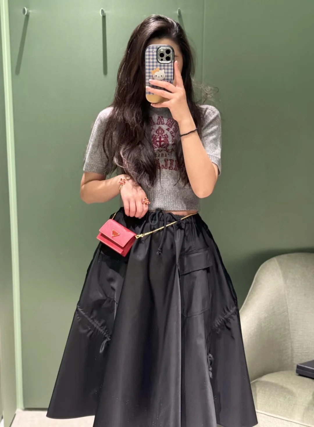 NO:334441,[Love] New [Love]!  Latest PR 25NEW recycled nylon drawstring skirt. Size SML., skirts, alexander wang19860909[爱心]新款[爱心]！最新PR 25NEW 再生尼龙抽绳半裙.尺码SML.,,skirts,alexander wang,Women's clothing