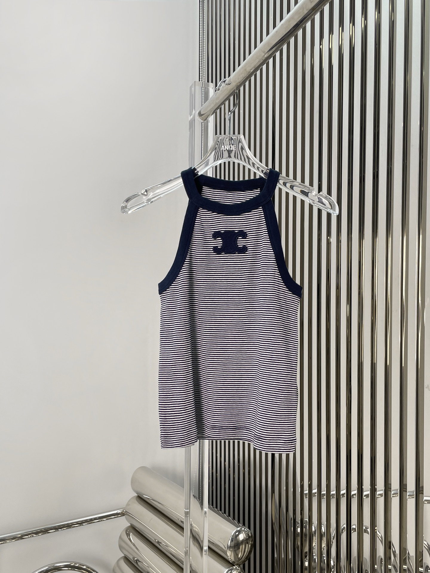 NO:419005,[Love] New [Love]!  Latest CE 25NEW Arc de Triomphe badge striped vest. Size SML. .,,alexander wang19860909[爱心]新款[爱心]！最新CE 25NEW 凯旋门徽章条纹背心.尺码SML. .,,alexander wang,Women's clothing