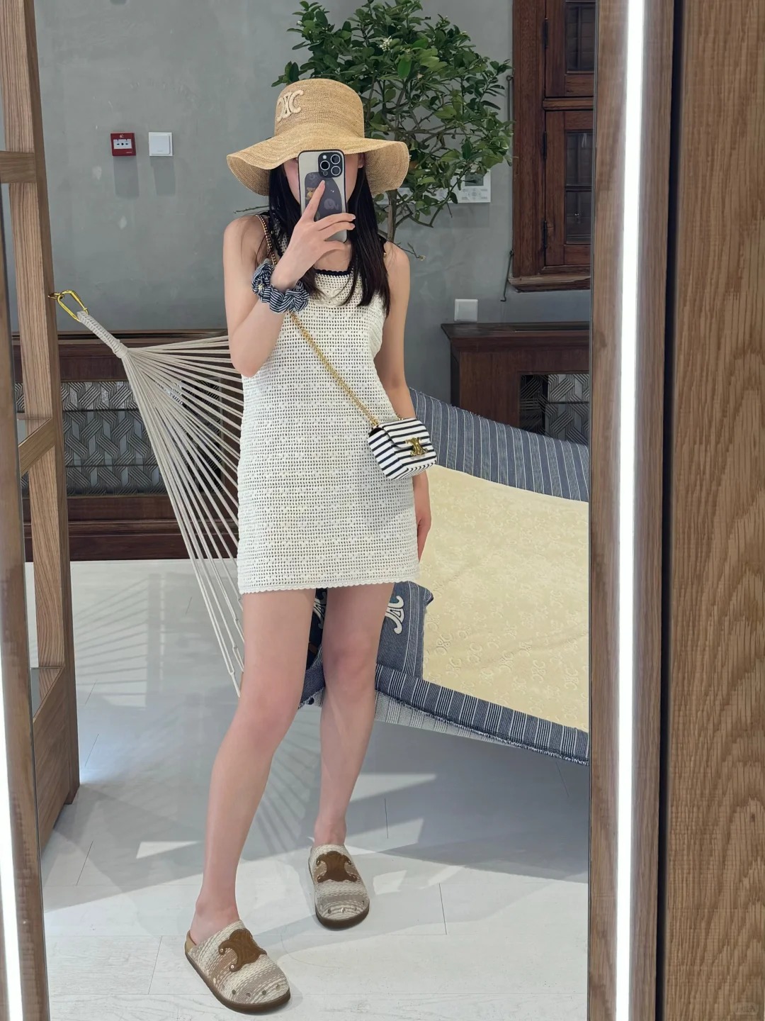 NO:425142,[Love] New [Love]!  Latest CE 25NEW Arc de Triomphe hollow knitted suspender dress. Size SML..., skirts, alexander wang19860909[爱心]新款[爱心]！最新CE 25NEW 凯旋门镂空针织吊带连衣裙.尺码SML..,,skirts,alexander wang,Women's clothing