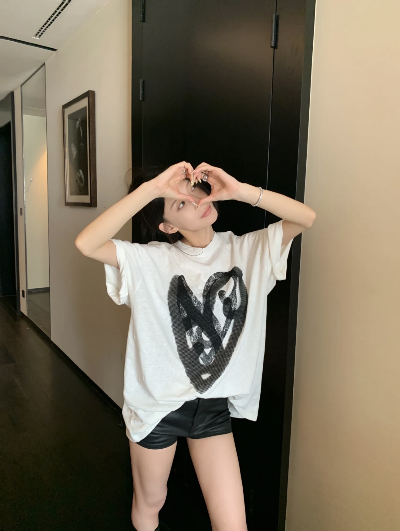 NO:427416,[Love] New [Love]!  Latest PR 25NEW Love Print Short Sleeve T-Shirt. Size SML.., T-shirt,tees, t-shirt,alexander wang19860909[爱心]新款[爱心]！最新PR 25NEW 爱心印花短袖T恤.尺码SML..,,T-shirt,tees，t-shirt,alexander wang,Women's clothing