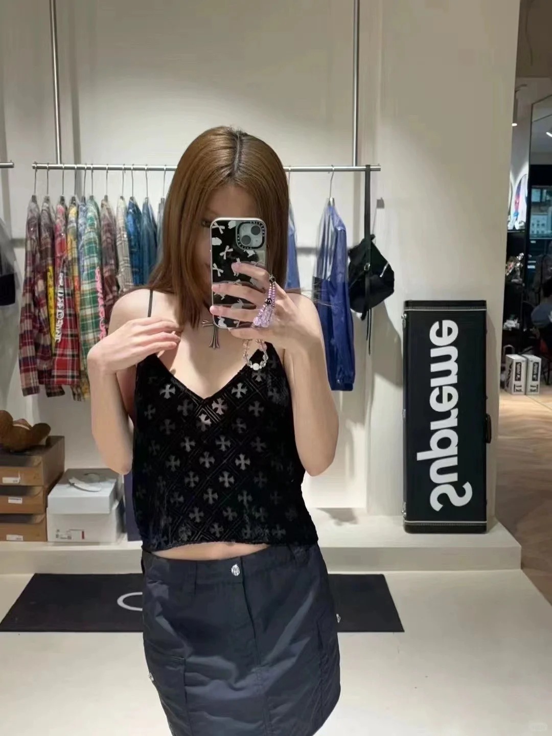 NO:431761,[Love] New [Love]!  Latest CH 25NEW Cross Jacquard Floss Sling Vest. Size SML..,,alexander wang19860909[爱心]新款[爱心]！最新CH 25NEW 十字架提花丝绒吊带背心.尺码SML..,,alexander wang,Women's clothing