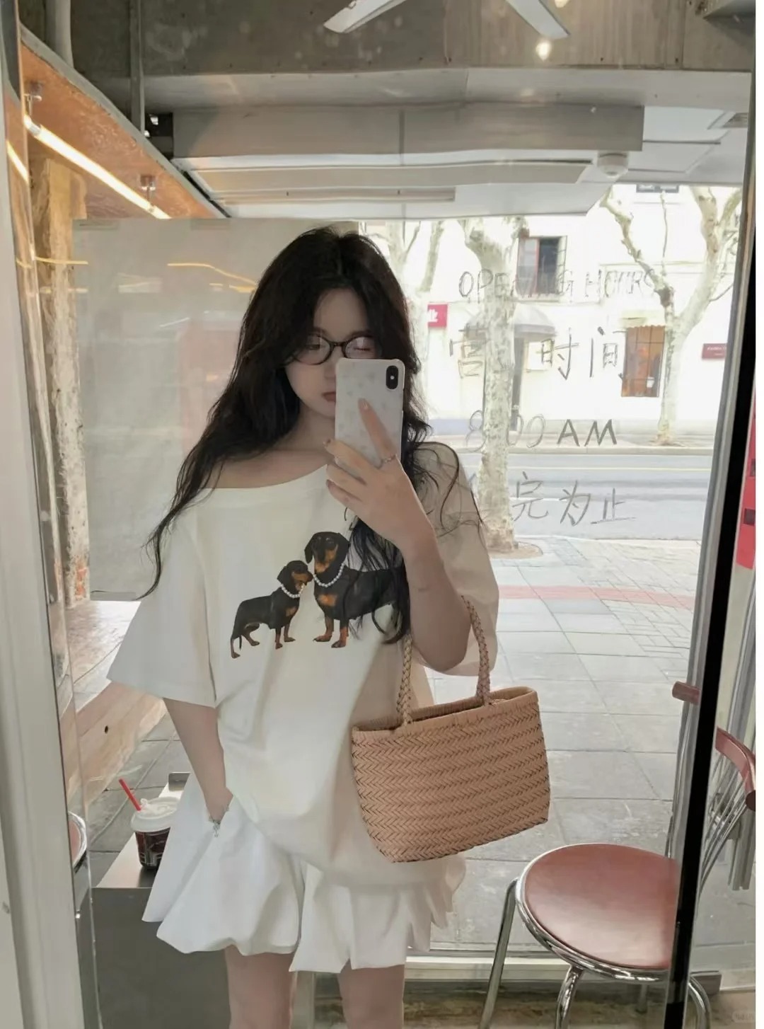 NO:432561,[Love] New [Love]!  Latest 25NEW Dachshund Dog Slanted T-Shirt. Size SML.., tees, t-shirt, alexander wang19860909[爱心]新款[爱心]！最新 25NEW 腊肠狗斜肩T恤.尺码SML..,,tees，t-shirt,alexander wang,Women's clothing
