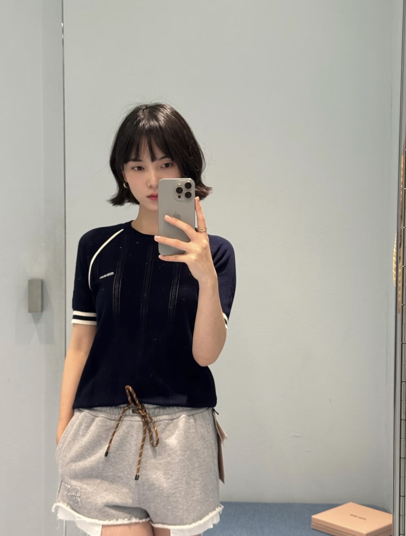 NO:435174,[Love] New [Love]!  Latest MIU 25NEW round neck short sleeve sweater. Size SML..., miumiu, T-shirt, alexander wang19860909[爱心]新款[爱心]！最新MIU 25NEW 圆领短袖针织衫.尺码SML..,,miumiu,T-shirt,alexander wang,Women's clothing