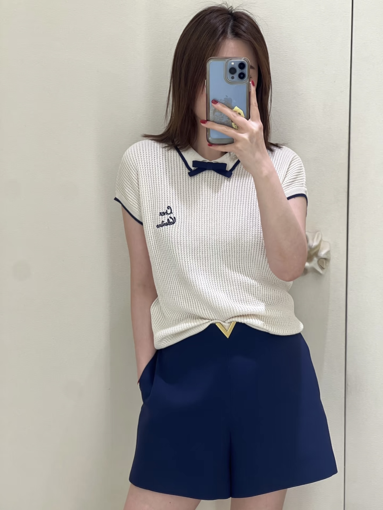 NO:451792,[Love] New [Love]!  Latest VA 25NEW Alphabet Embroidered Lapel Knit Top. Size SML..,,alexander wang19860909[爱心]新款[爱心]！最新VA 25NEW 字母绣花翻领针织上衣.尺码SML..,,alexander wang,Women's clothing