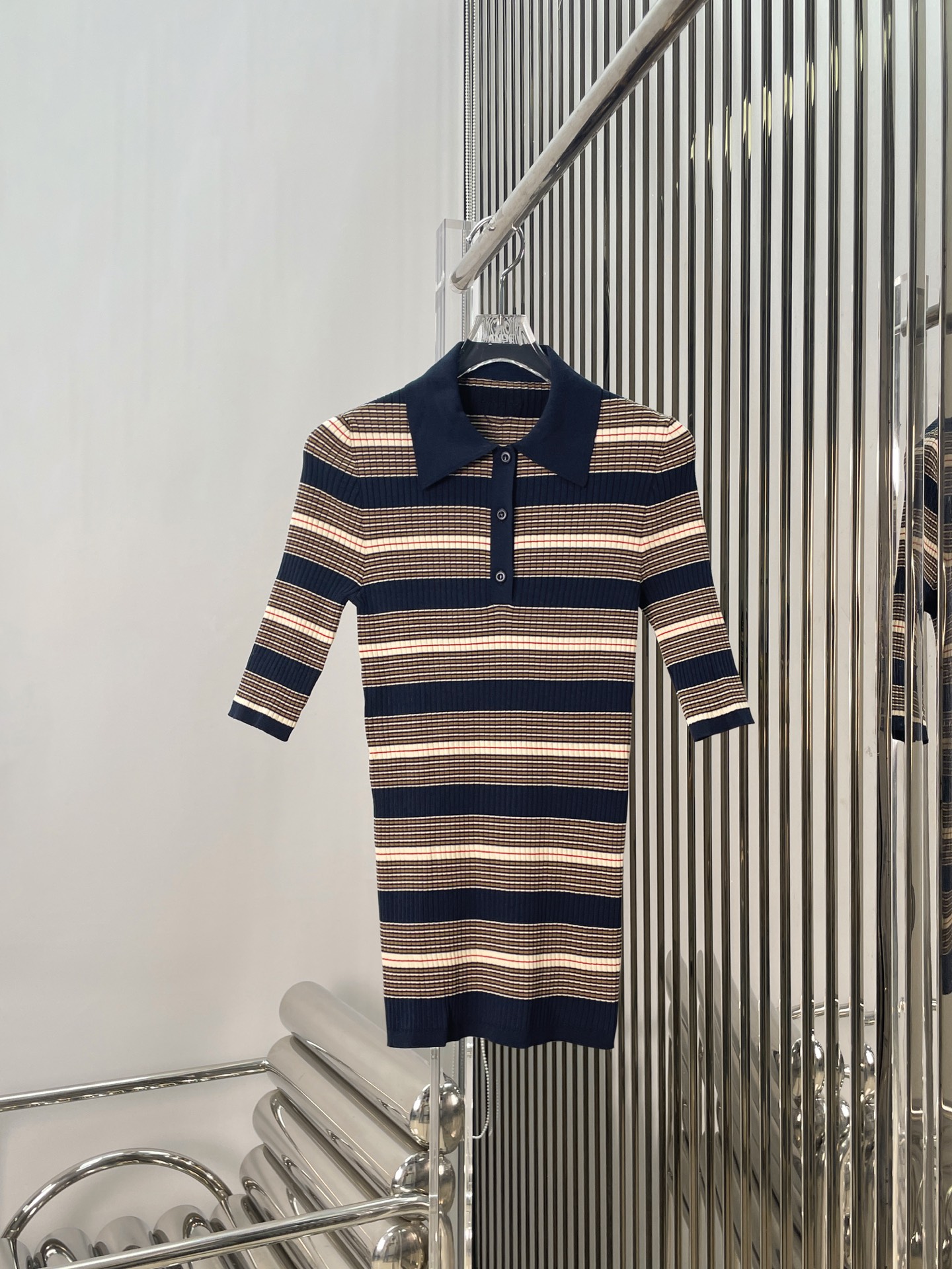 NO:455350,[Love] New [Love]!  Latest PR 25NEW Striped Knitted Short Sleeve POLO Top. Size SML., T-shirt,alexander wang19860909[爱心]新款[爱心]！最新PR 25NEW 条纹针织短袖POLO上衣.尺码SML.,,T-shirt,alexander wang,Women's clothing