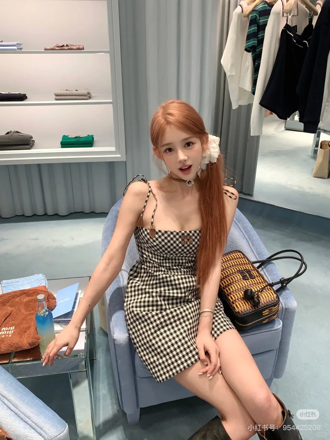 NO:468202,[Love] New [Love]!  Latest MIU 25NEW plaid suspender dress. Size SML., miumiu, skirts, alexander wang19860909[爱心]新款[爱心]！最新MIU 25NEW 格纹吊带连衣裙.尺码SML.,,miumiu,skirts,alexander wang,Women's clothing
