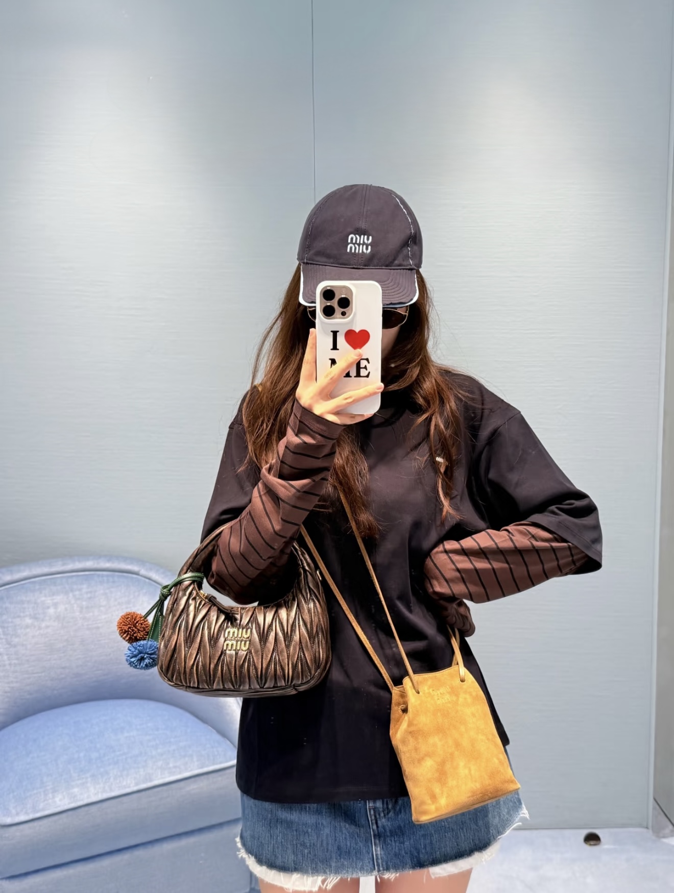 NO:469613,[Love] New [Love]!  Latest MIU 25NEW Fake Two-piece Spliced ​​T-shirt. Size SML..,,miumiu,tees,t-shirt,alexander wang19860909[爱心]新款[爱心]！最新MIU 25NEW 假两件拼接T恤.尺码SML..,,miumiu,tees，t-shirt,alexander wang,Women's clothing