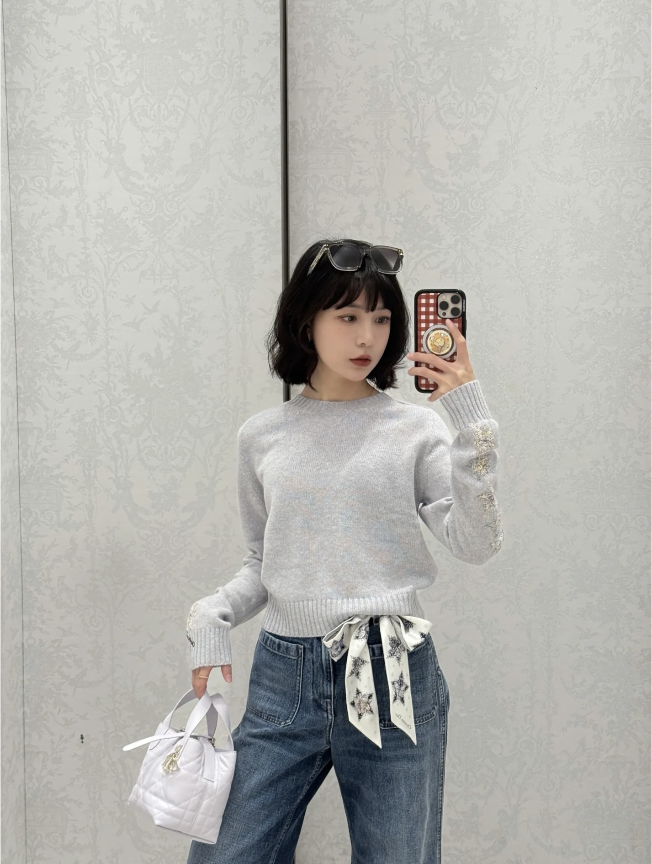 NO:472200,[Love] New [Love]!  Latest D 25NEW Sleeve Embroidered Knit Top. Size SML.P, alexander wang19860909[爱心]新款[爱心]！最新D 25NEW 袖子刺绣针织上衣.尺码SML.P,,alexander wang,Women's clothing