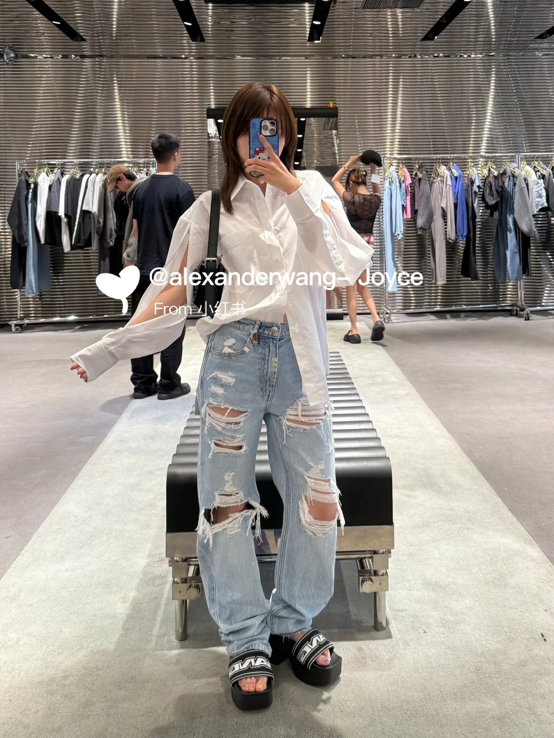 NO:477463,[Love] New [Love]!  Latest AW 25NEW Dawang Ripped Inlay Hardware Heavy Metal Jeans. Size SML., alexander wang, jeans, alexander wang19860909[爱心]新款[爱心]！最新AW 25NEW 大王破洞镶嵌五金重金属牛仔裤.尺码SML.,,alexander wang,jeans,alexander wang,Women's clothing