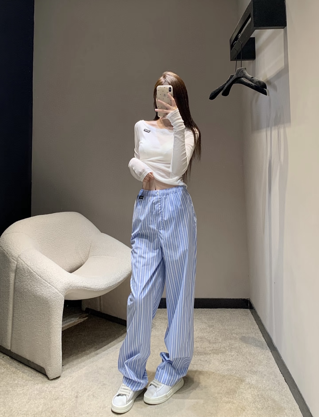 NO:488229,[Love] New [Love]!  Latest MIU 25NEW Striped Pajamas Suit Shirt + Trousers. Size SML. Trousers.,,miumiu,shirts,alexander wang19860909[爱心]新款[爱心]！最新MIU 25NEW 条纹睡衣套装衬衫+长裤.尺码SML.长裤.,,miumiu,shirts,alexander wang,Women's clothing